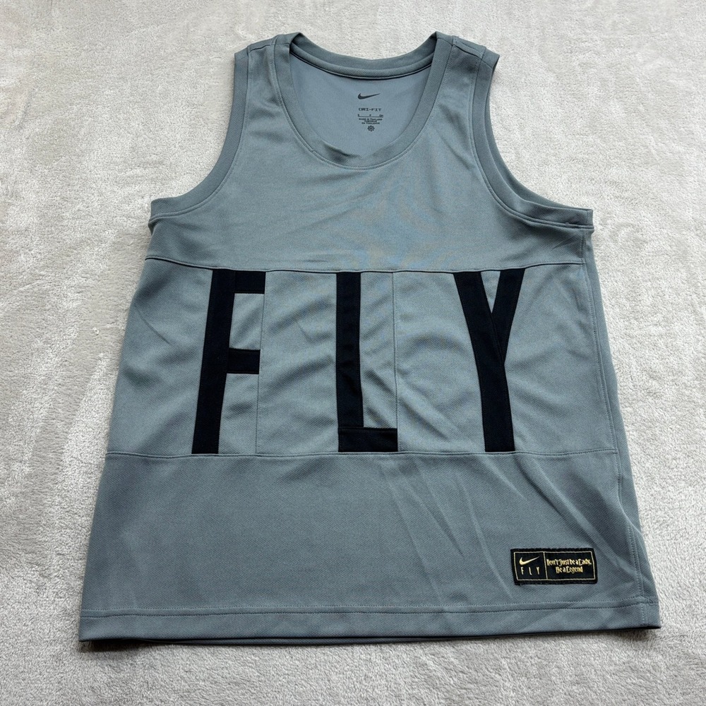 Nike Fly Tank Top Women S Gray Basketball Dri-FIT Jersey Athleisure Streetwear